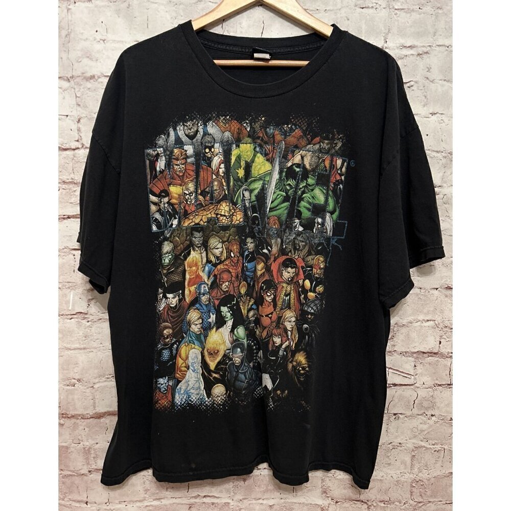 Marvel Civil War Mad Engine All Characters Black T-Shirt Size XXL 2012
